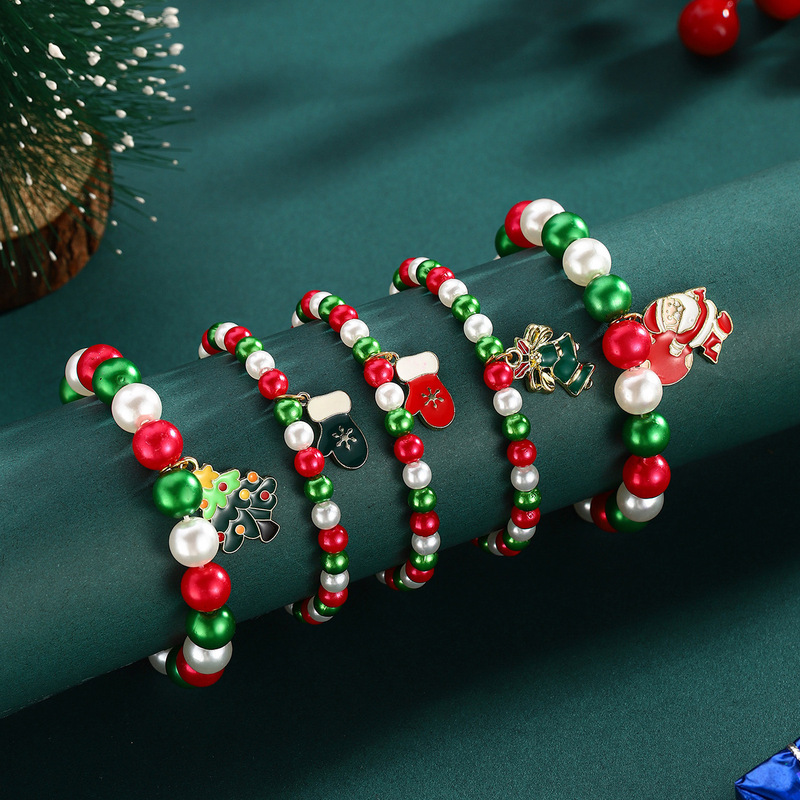 New Christmas colorful beaded bracelet ladies cross-border hot elastic to send girlfriends friends friendship bracelet gift