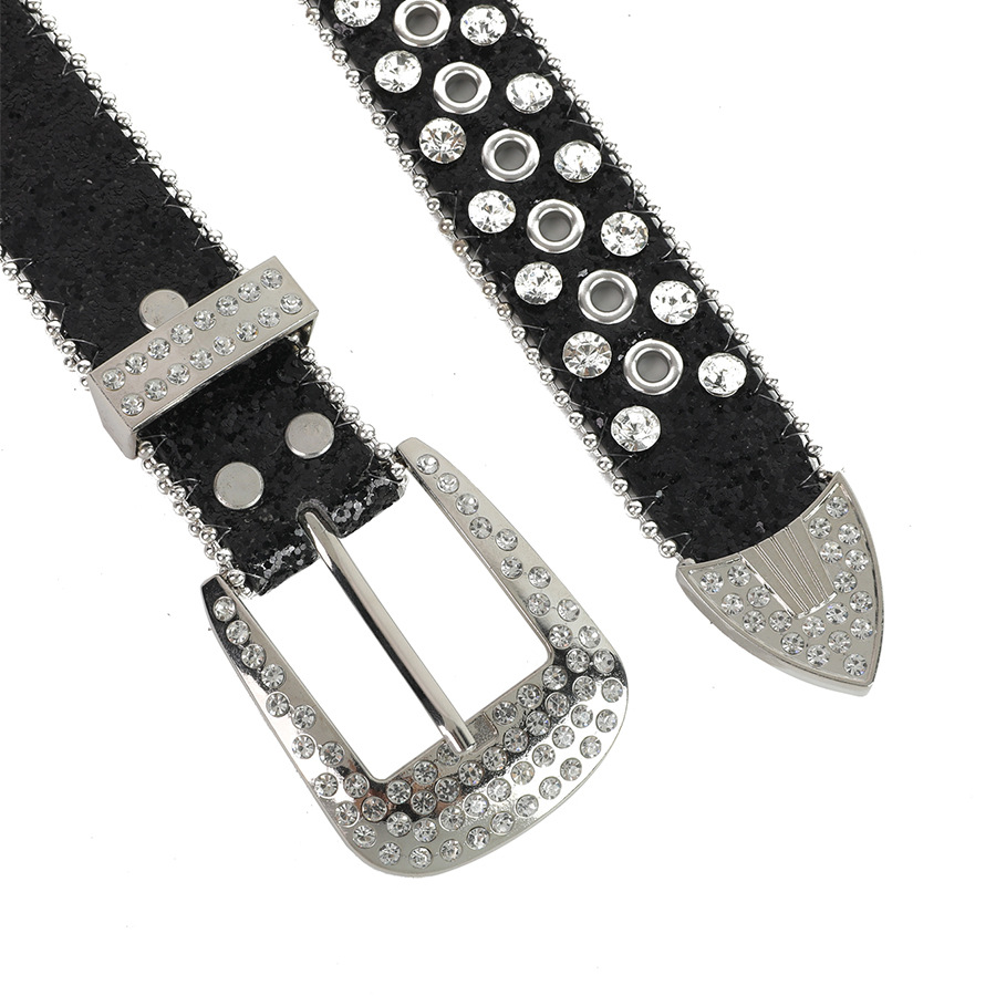 Cinturón de diamantes de imitación para mujer Cinturón largo para mujer de estilo europeo y americano Cinturón de mezclilla para exteriores Cinturón de diamantes de estilo explosivo transfronterizo