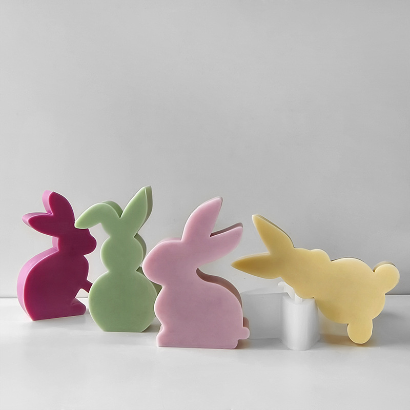 Jiahuimei conejo aromaterapia vela molde de silicona animal yeso decoración DIY epoxi Decoración