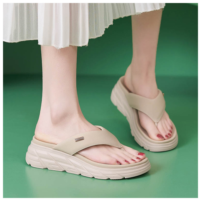 Dép sandal nữ xỏ ngón đế bệt chống trượt thoáng khí mùa xuân hè 2025 — Màu nâu, Màu đen, Màu mơ chi tiết 12