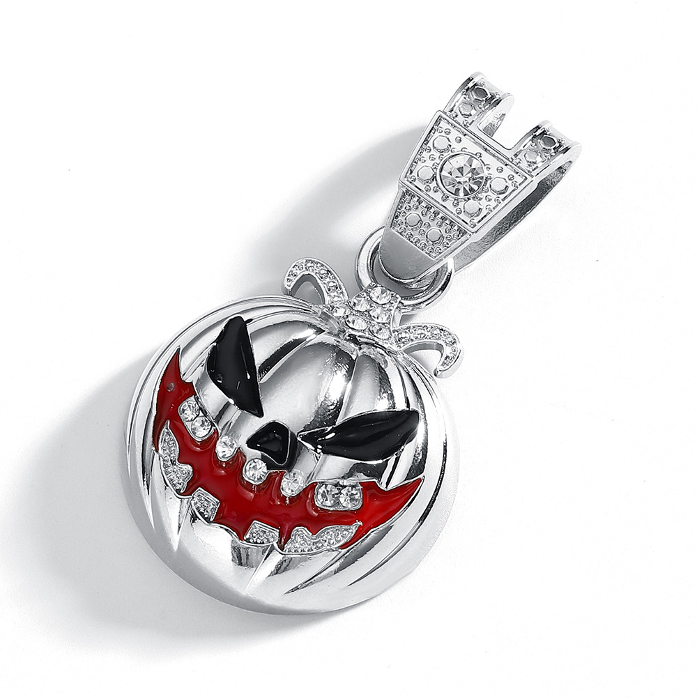 Europa y los Estados Unidos transfronterizos calabaza calavera aleación de goteo de aceite colgante de diamantes personalidad exagerada fabricantes de collares de hombres