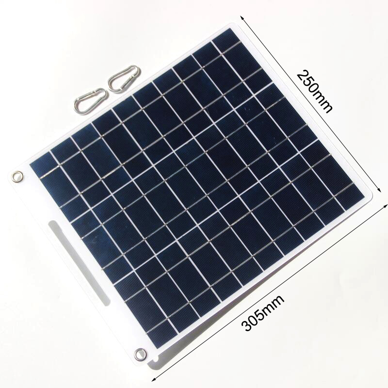 10W太阳能板5V防水便携式双 USB太阳能电池充电器 户外露营太阳能