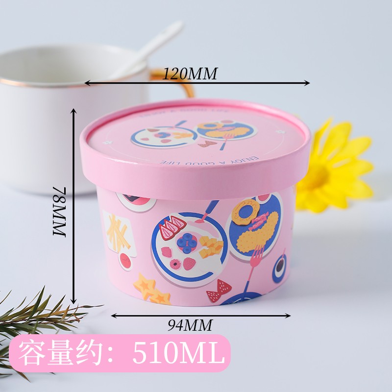 Caja de embalaje de yogur de leche hecha a mano, doble película de envasado, taza de papel gruesa, taza de papel de embalaje desechable para yogur fermentado