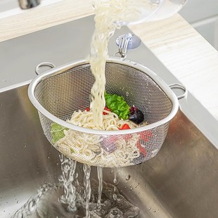 Japanese Kitchen Sink Strainer Vegetable Washing and Draining Basket Kitchen Waste Sink Leftover Food Stainless Steel Mesh