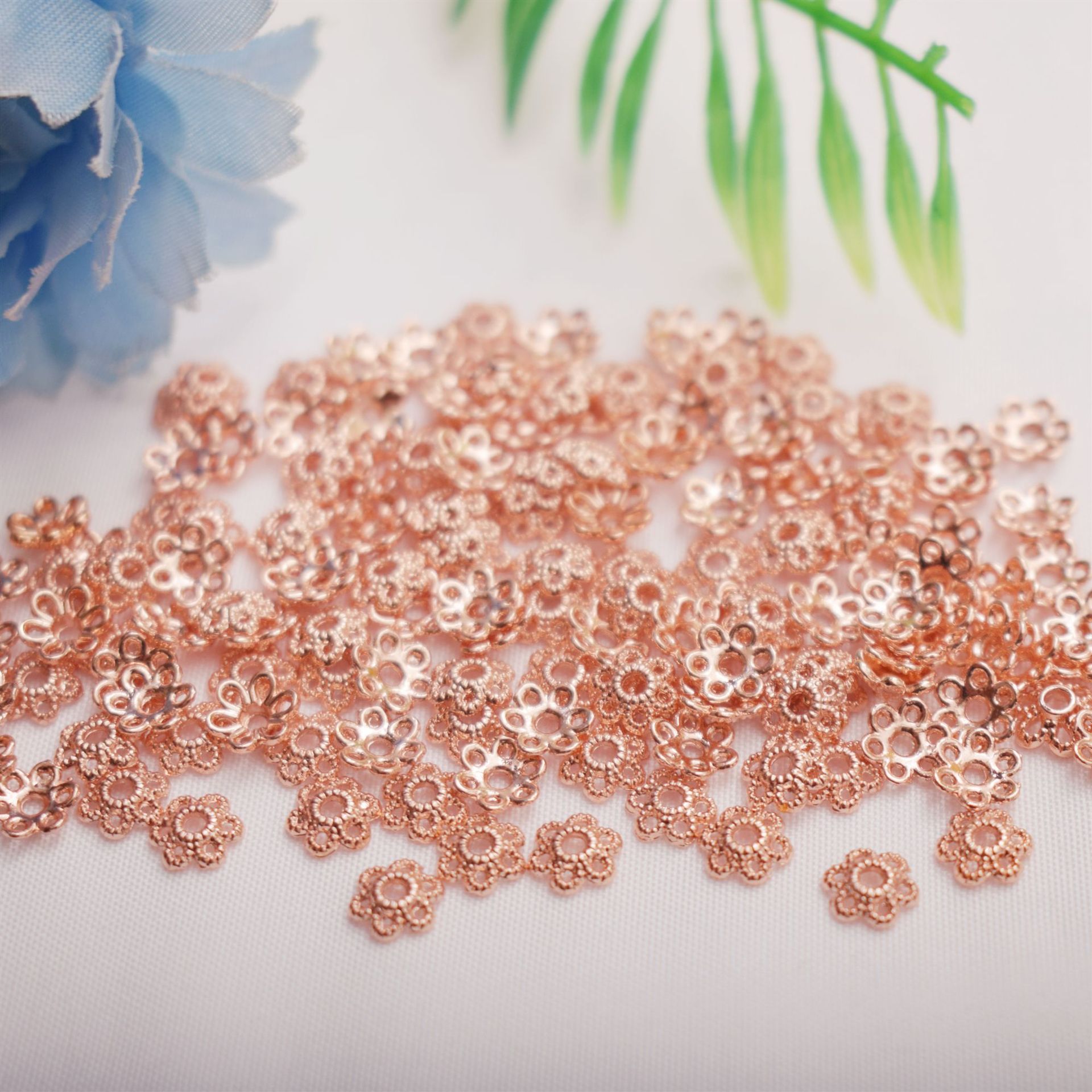 Alloy Material 100 PCS/Package Alloy Gold Plated Solid Color Spacer Bars