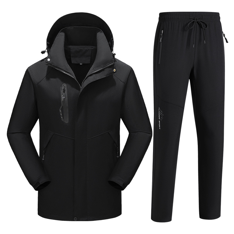 Trajes de asalto de hombre transfronterizos primavera y otoño chaqueta a prueba de viento papá traje deportivo al aire libre para hombres grandes dos piezas set