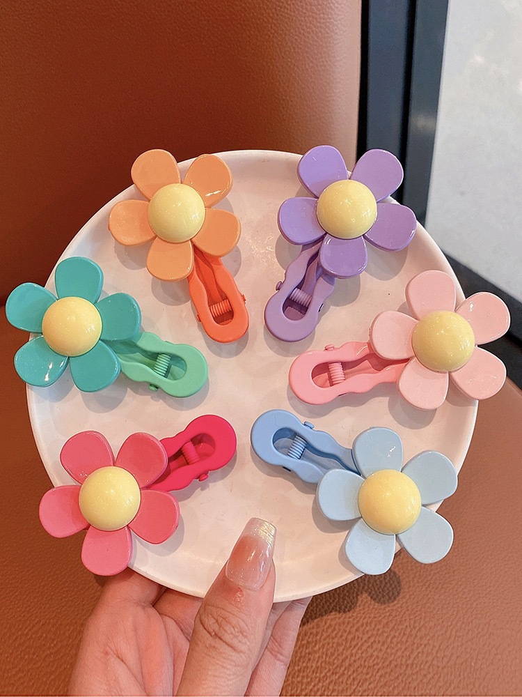 2pc Koreanische Nette Blume Bunte Haarnadel Haar Klaue Clips Griffe für Mädchen Frauen Kinder Kind Haar Party Zubehör Krabben stirnband – Detail 3