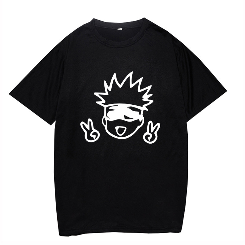 Five pieces of wuwu anime peripheral T-shirt street fashion loose round neck short sleeve Amazon new top