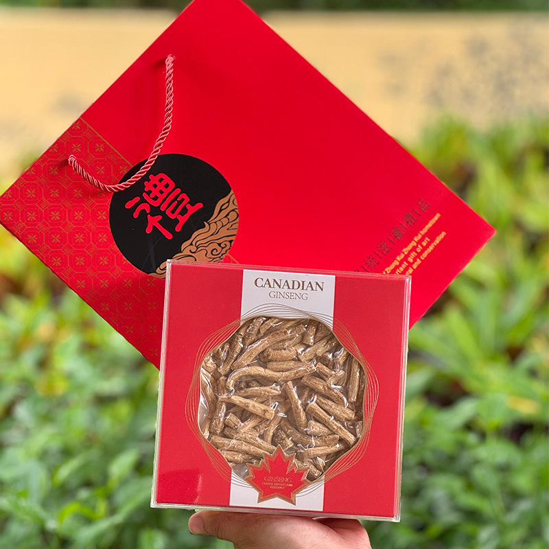 Canadian American Ginseng Slanted Slices 80g Gift Box Soft Branch Flower Flag Ginseng in use