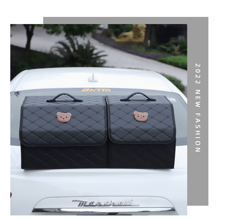 Kofferraum-Organizer aus Leder, multifunktional, faltbar, Aufbewahrungsbox, Auto-Innenausstattung_voghion.com