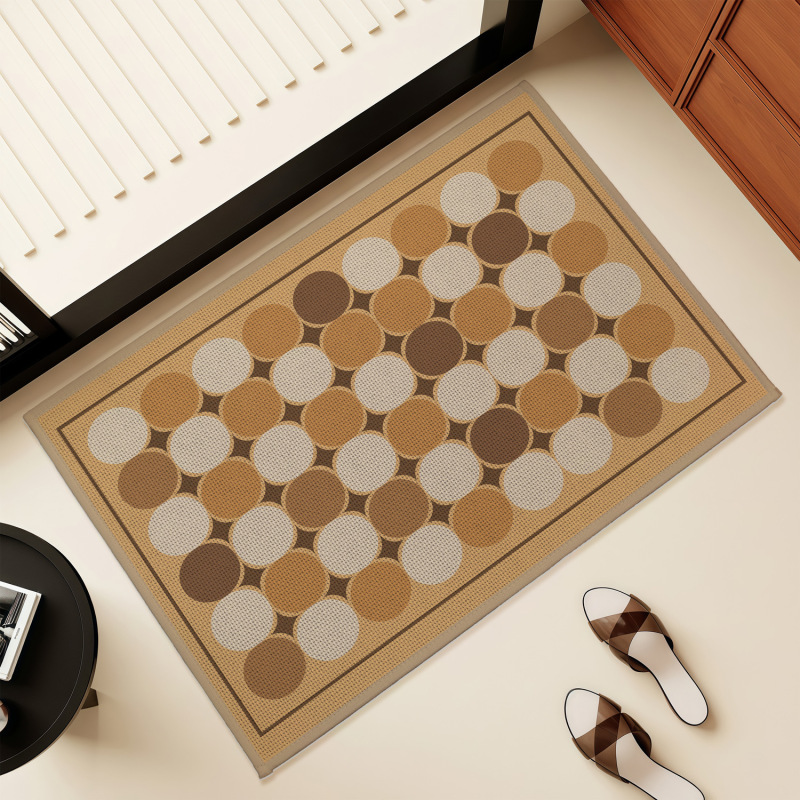 Sally Hemp Woven Bathroom Mat, Water-Absorbent and Non-Slip, Bathroom Door Mat, Household Bathtub Carpet Wholesale