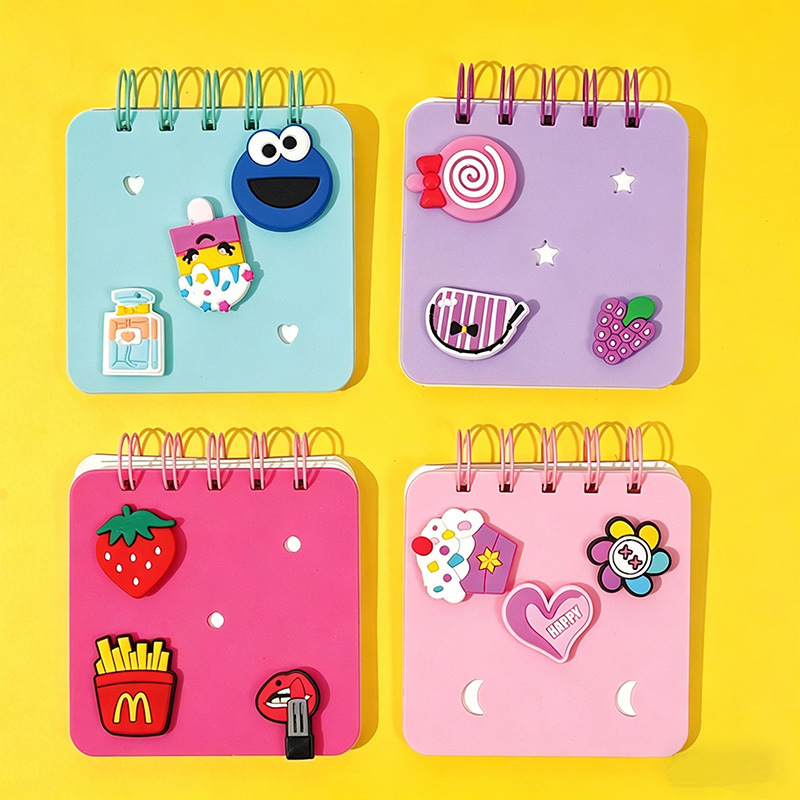Silicone Diy Notes Silicone Coil Cute Mini Portable Cartoon Notepad Square Notepad