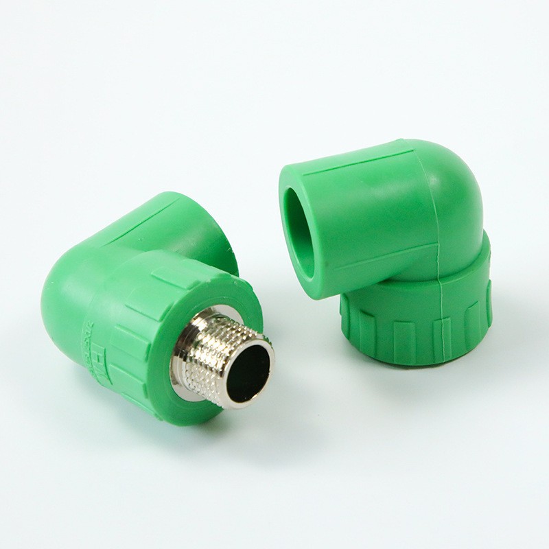 Ppr nuevo material igual diámetro reducción de alambre interno y externo codo tubo agua caliente derretimiento tubería montaje accesorios al por mayor