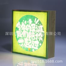 厂家原木发光酒底座 实木可充电发光酒展示品 实木灯箱七彩木酒架