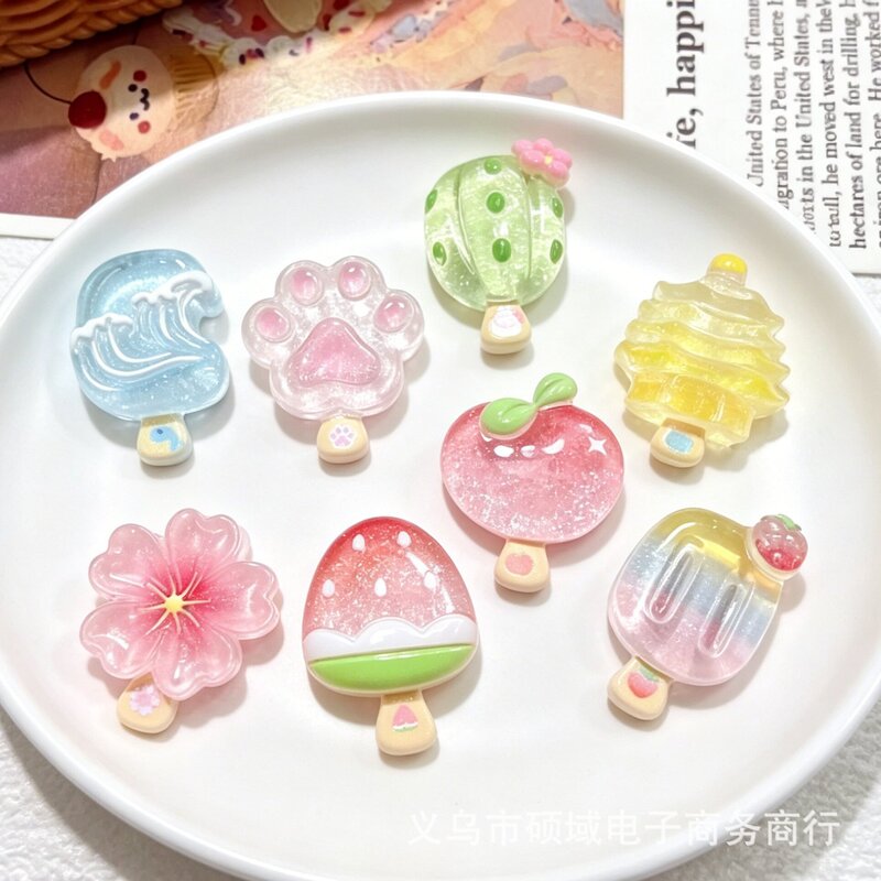 Miniature Realistic Food Toy Transparent Glitter Ice Cream Resin Accessories DIY Handmade Hairpin Cream Glue Phone Case Pendant Miniature Realistic Food Toy Transparent Glitter Ice Cream Resin Accessories DIY Handmade Hairpin Cream Glue Phone Case Pendant