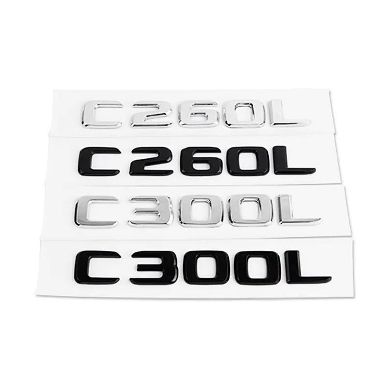 Mercedes-Benz E300L C260L C200L rear emblem, custom lettering for car decoration, E-Class and C-Class black rear car sticker