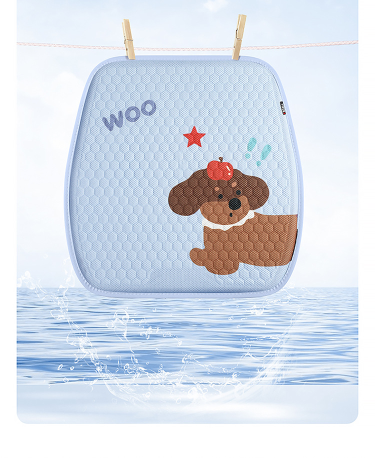 Summer car seat cushion cool cushion car seat cushion cartoon cold gel three-piece set sedentary fart cushion summer breathable seat cushion