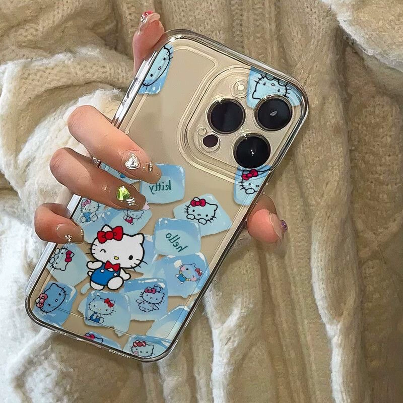 Hello Kitty, Apple, (торговля через границу), ледяные кубики, совместимый чехол для iPhone 16, чехол для телефона, iPhone14 Pro, 16promax, iphone, 15plus, 12x