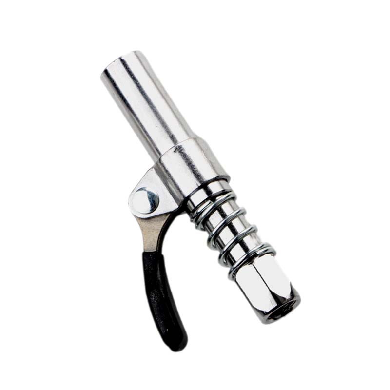 锁钳式高压注油嘴 黄油枪弹簧软管单双手柄扣式注油黑色枪头工E18