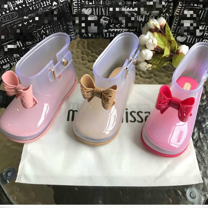 2026 New Children's Rain Boots with Bowknot, Cute Rain Boots for Girls, Little Princess Girls' Low-Cut Boots, Baby Water Shoes