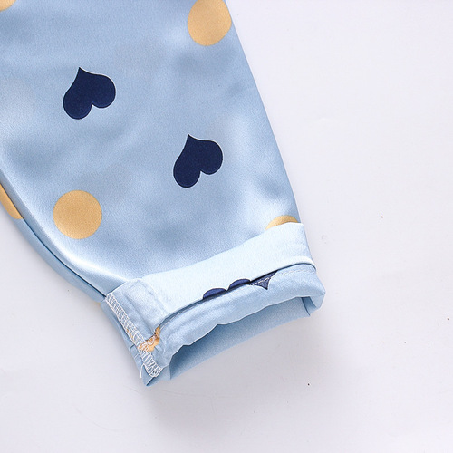 CA64 one piece drop shipping Chinese New Year style children's home clothes long-sleeved casual fashion baby love pajamas two-piece set