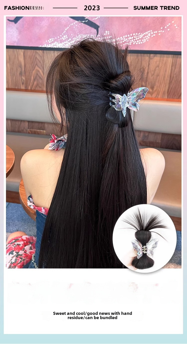 Slinka franču vistas spalvas parūka, volejbola galva, tauriņa satvēriens, zirgaste, matadata, sieviešu muguras karote, pussieta matu galvassega, matadata_voghion.com