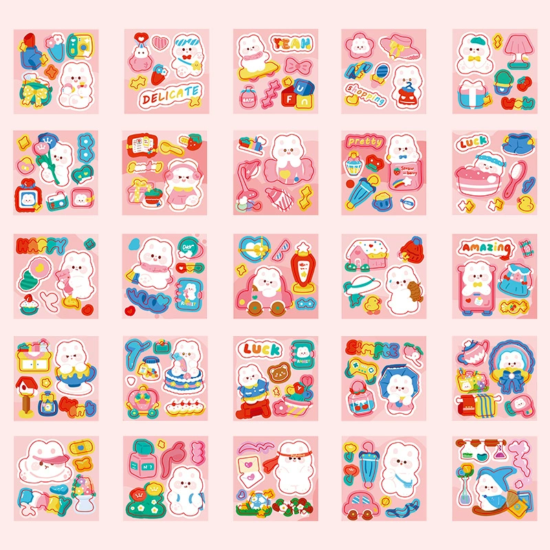 Sticker, cartoon children's set, scheduler, DIY