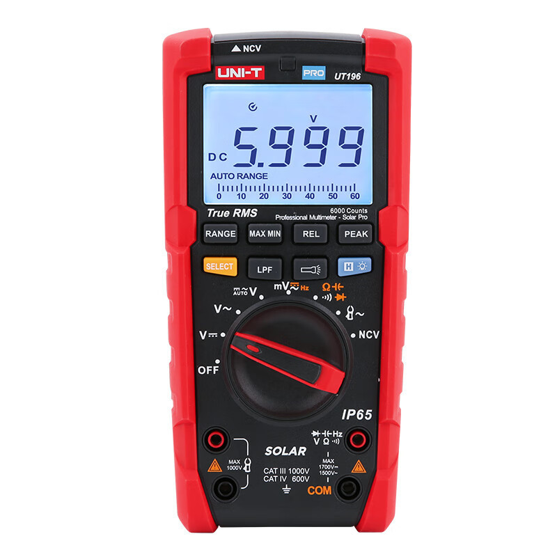 UNI-T优利德UT196光伏万用表数字高精度智能防烧专业万能表1700V