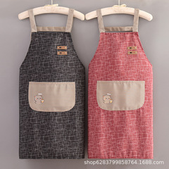 Cotton apron for men and women, household kitchen breathable, wear-resistant, stain-resistant, suitable for work, oil-proof, stylish and cute waist apron for home and outdoor use
