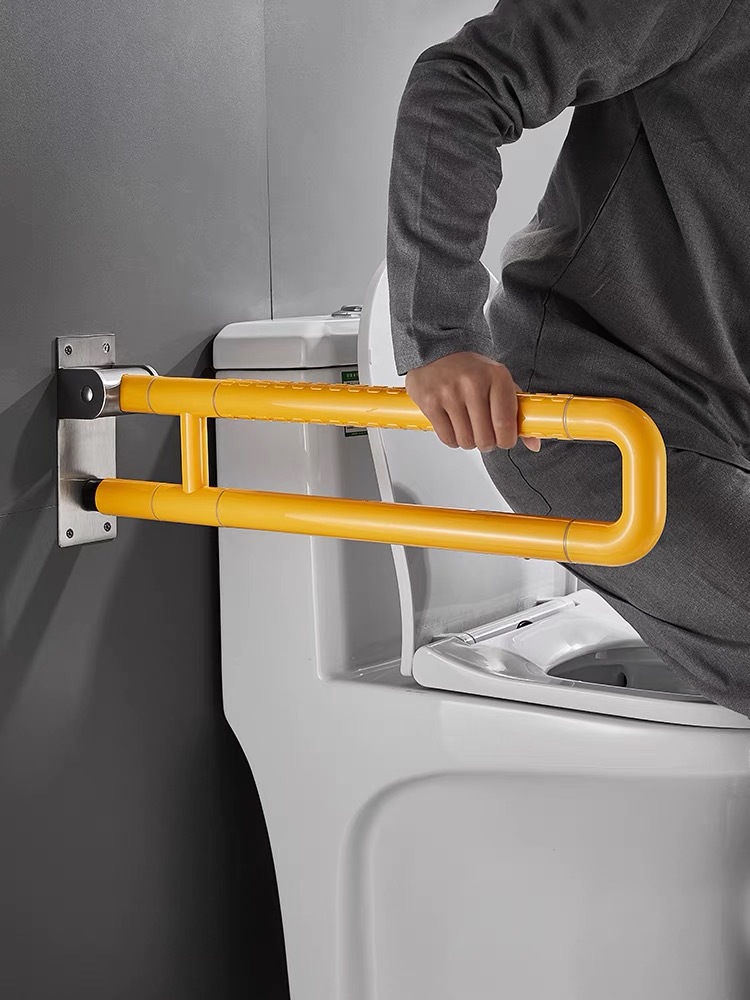 Reposabrazos de inodoro plegable antideslizante para ancianos y discapacitados baño de seguridad sin barreras inodoro barandilla