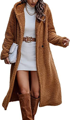 Women's Clothing autumn and winter fashion long solid color long sleeved plush hooded jacket women's coat windbreaker_voghion.com