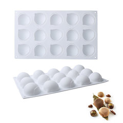 立體15連板栗慕斯模具 榛子露楚水果硅膠模具DIY巧克力蛋糕模具
