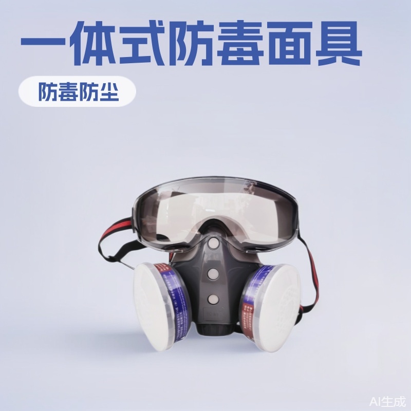 跨境防毒面具一体式护目镜防雾防尘口罩化工喷漆农药防毒面罩批发
