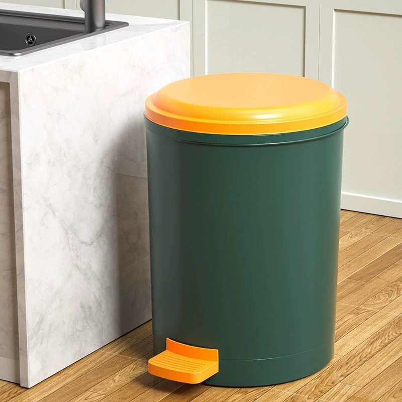 Пластиковое ведро с откидной крышкой, санитарное хранилище, круглый мусорный бак для дома с педалью и ручкой, различных размеров.
