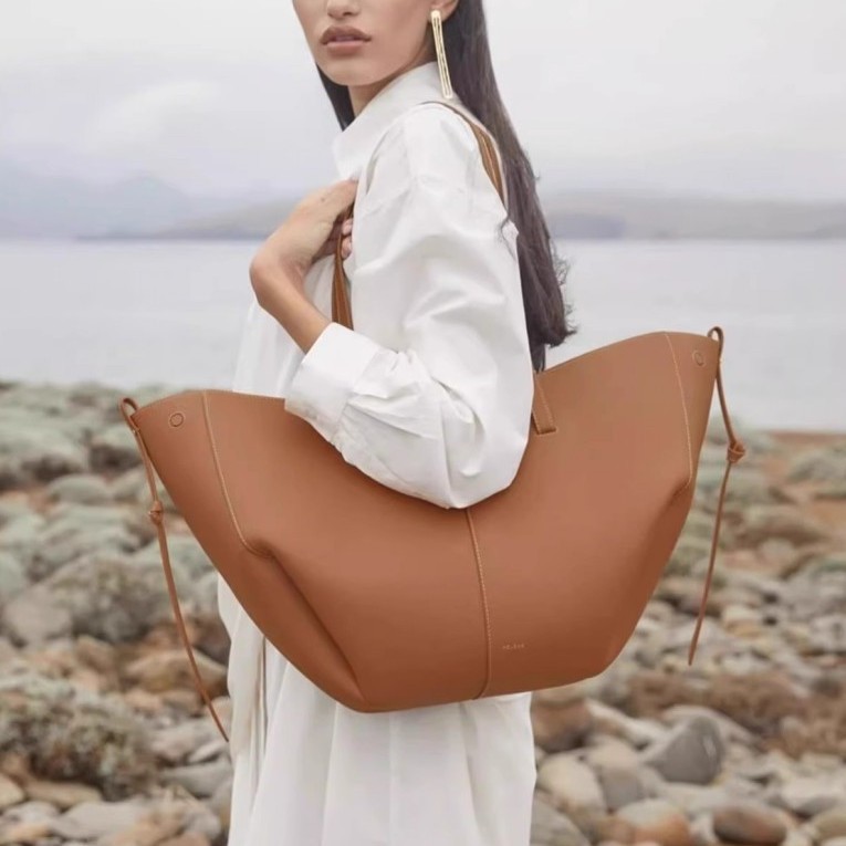 Bolso de cubo de cuero de vaca cyme bolso tote bolso de cercanías de gran capacidad