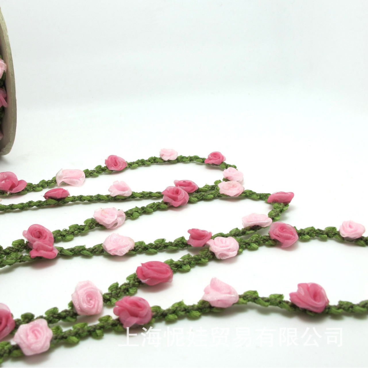 怩娃12mm手工玫瑰花带/服饰鞋帽装饰带/手工DIY辅料配件一码起订