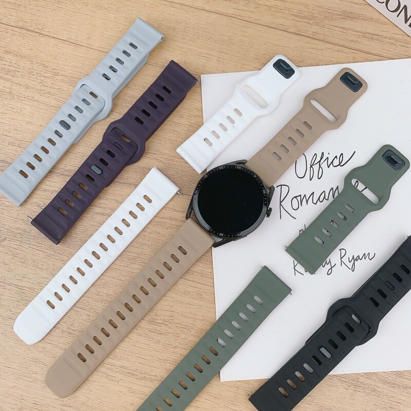 Diamond-shaped buckle silicone watch strap, compatible with Huawei GT6, Apple Watch 10, S11, and Samsung 20/22mm sports watch bands