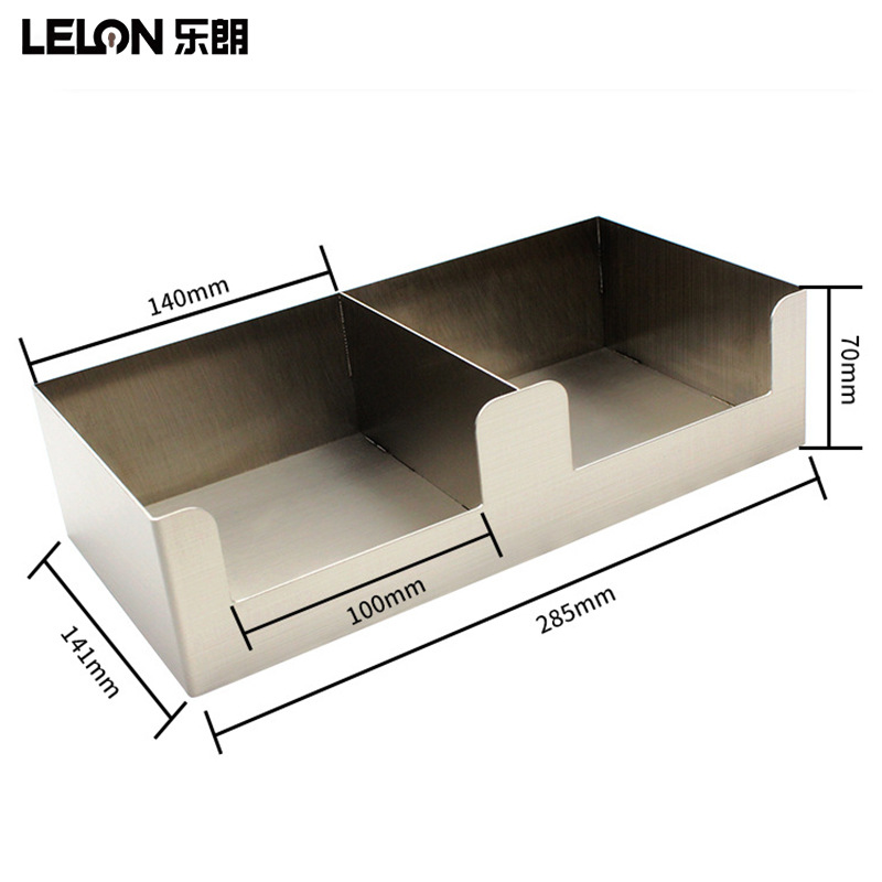 Caja de toallas de acero inoxidable de bar, cajas de café, cajas de taza, cajas de almacenamiento de doble celda, cajas comerciales de café gruesas
