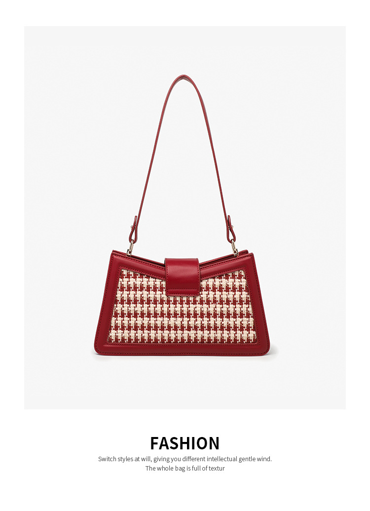 Red Women's Shoulder Bag For Wedding Elegant Evening Handbag_voghion.com