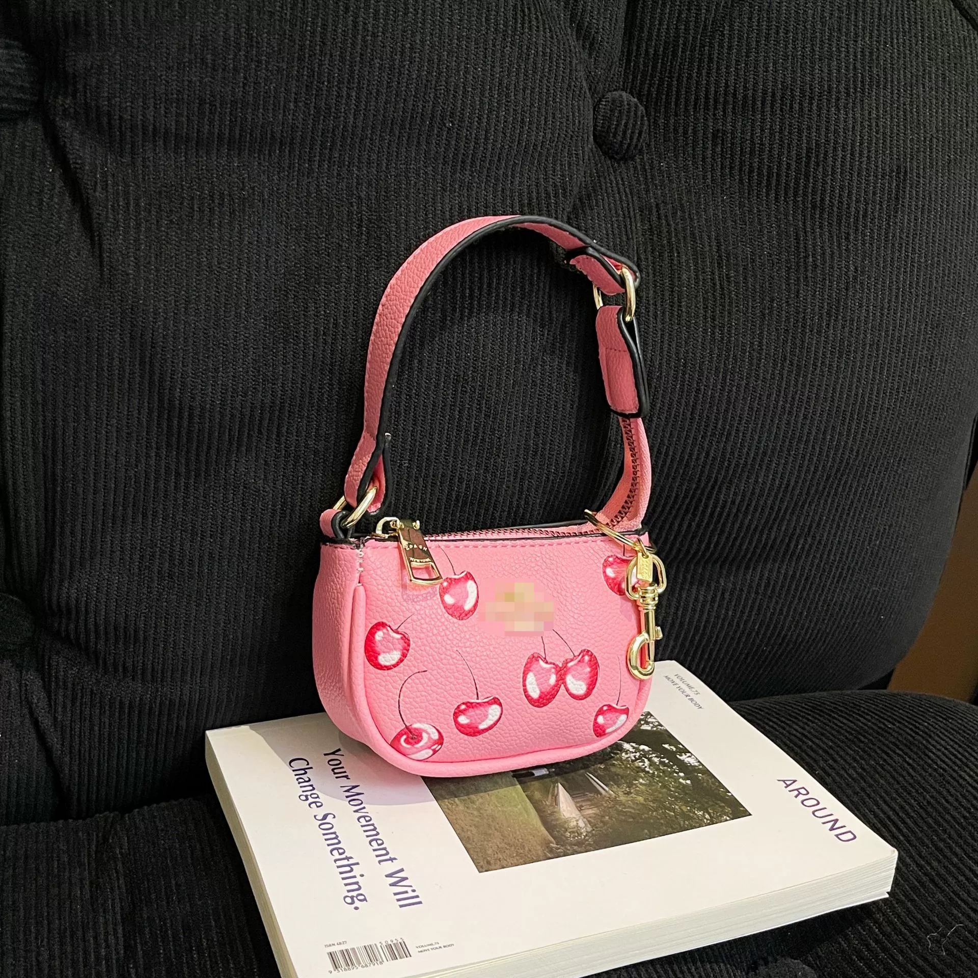Bag, design keychain, cute wallet, European style