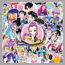 50张KPOP猎魔女团贴纸Demon Hunters动画电影防水装饰保温杯贴纸