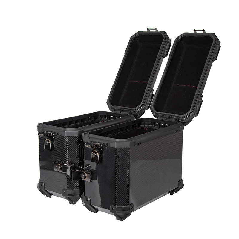38L caja lateral de fibra de carbono motocicleta de gran capacidad de equipaje lateral impermeable caja colgante motocicleta suministros lado tronco