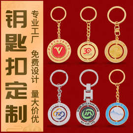 旋转金属钥匙扣定制企业周年广告宣传钥匙链文创纪念钥匙挂饰定做
