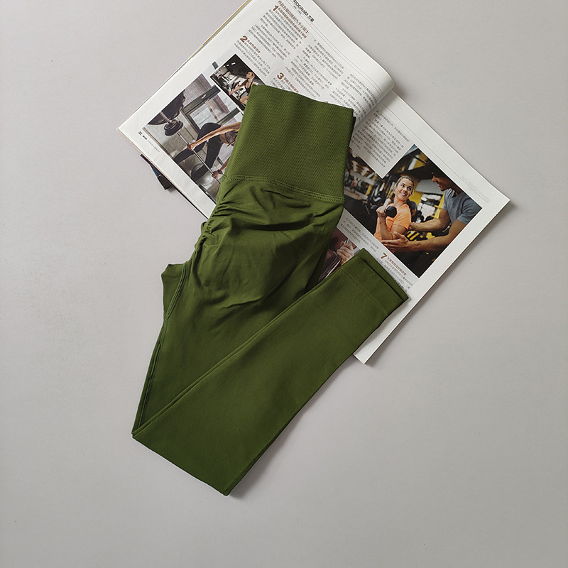 Pantalones de gimnasio sin costura europeos y estadounidenses, cintura alta, abdomen, caderas, pantalones de melocotón para correr, yoga, leggings apretadas