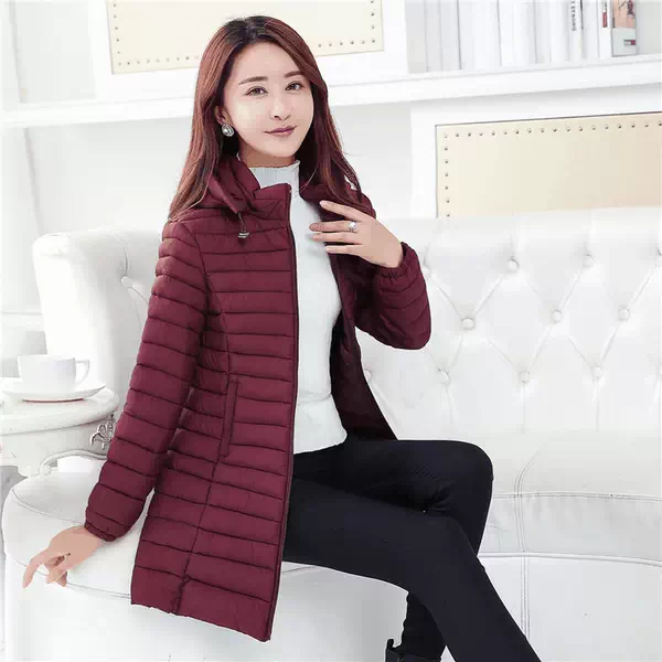 Women's Midi Plus Size Cotton-padded Jacket for Middle-aged and Elderly Slim-fit AliExpress Cotton-padded Jacket Slimming Light Down Cotton-padded Jacket