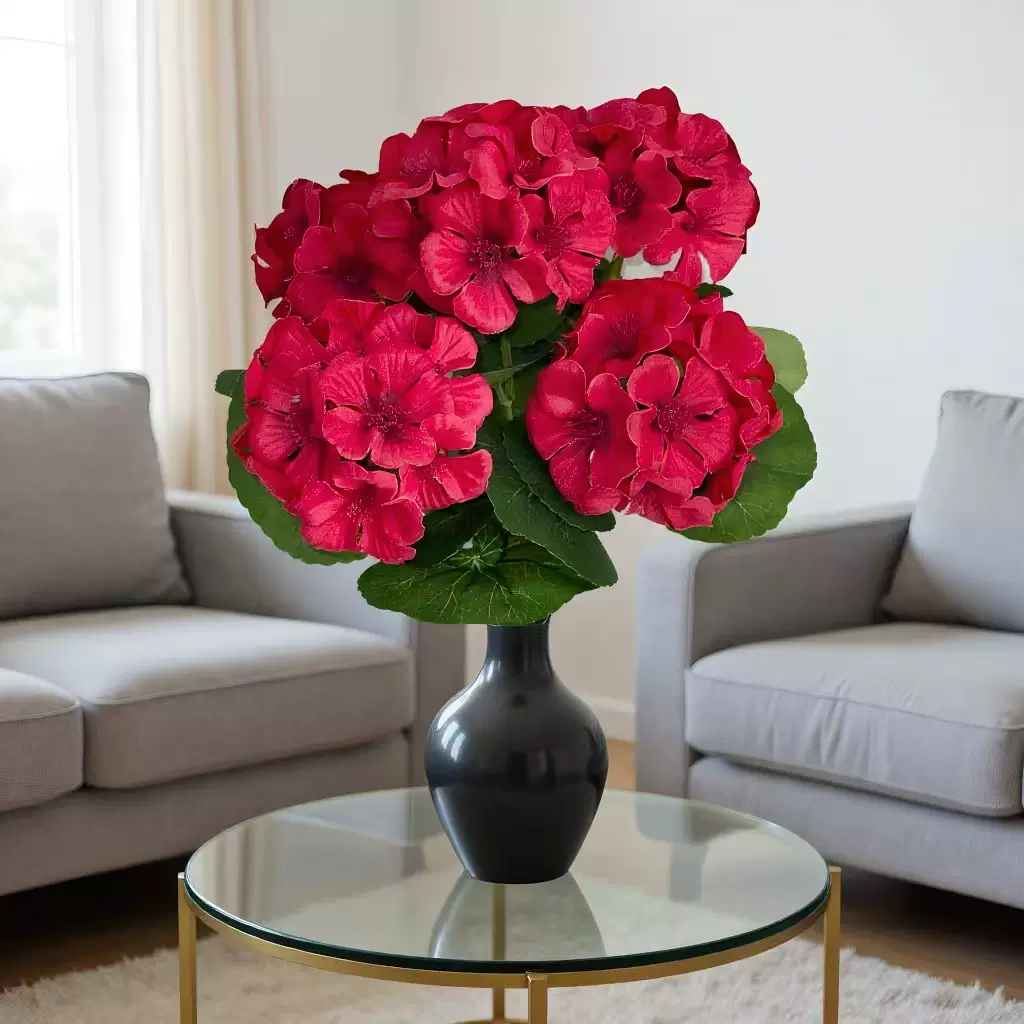 跨境天竺葵海棠花假花摆件家居客厅庭院绿植仿真花场景布置装饰