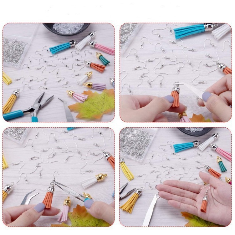 아마존 DIY 귀걸이 이어 후크 이어 플러그 이어 핀 점프 링 보석 액세서리 4240 PCS로 수리 키트 만들기