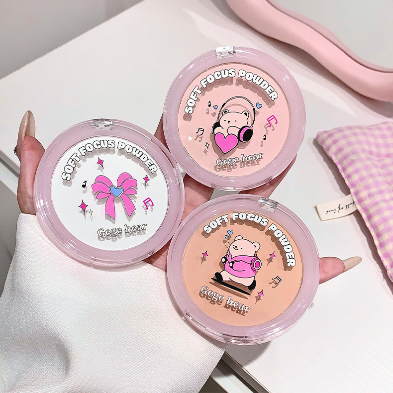 Gege bear Soft Focus, Light and transparent Setting Powder Compact, oil-control, touch-up, concealer, long-lasting water resistance and no smudge undefined