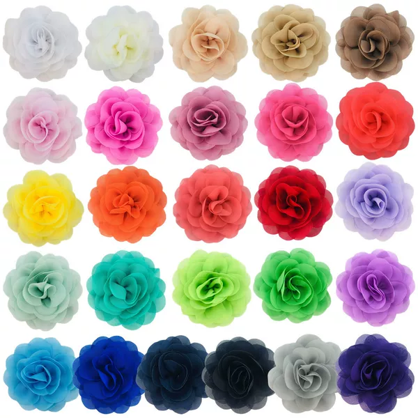 8cm Hot Selling Classic Pearl Chiffon Flower Fabric Handmade Corsage DIY Hairpin Flower Hat Flower Socks Flower Shoe Flower