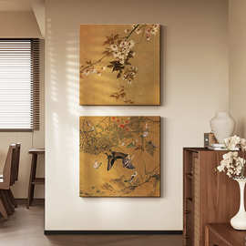 宋代美学客厅装饰画中古风玄关挂画中国风法式复古走廊过道墙壁画